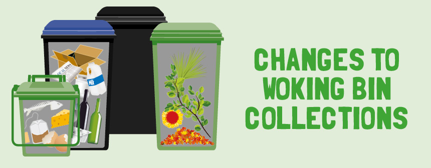 Changes to Woking Bin Collections - image of bins