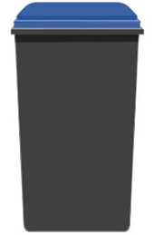 Black bin and blue lid