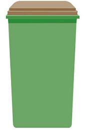 Green bin and brown lid
