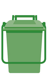 Green caddy bin